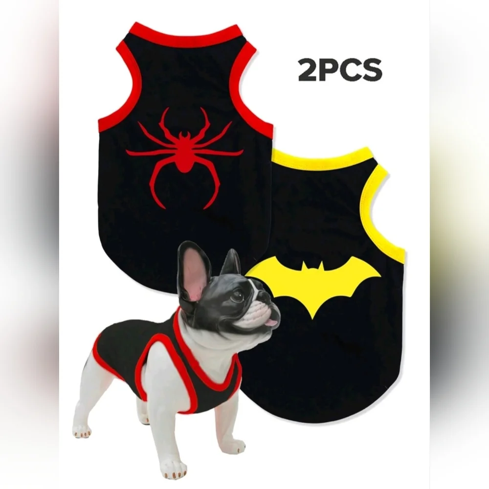 2 New Pet Batman/spiderman tee
